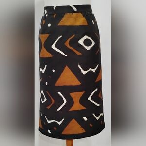BARBARA BATES MUDCLOTH PATTERN SKIRT